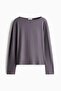 Long-sleeved boat-neck top