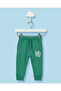 Infant Boys Green Plain Track Pants