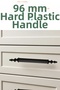 10 Pieces (Hard Plastic) Polais 96 mm Black Furniture Kitchen Drawer Cabinet Door Cupboard Handle Handle Handles - 8