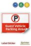 Guest Vehicle Parking Area Isg Warning Sign Sticker 15X21 cm