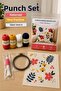 Punch Set, Pattern Printed Throw Pillow Embroidery Kit, Beginner Level Very Practical
