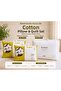 Özdile K Natural 1 Piece Cotton Quilt + 2 Pieces Cotton Pillows (King Size Battal Set) - 2
