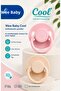 Cool Round Soft Tip Silicone Pacifier Set of 2 6-18 Months (Pink/Cream)