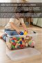 Storage Box with Lockable Lid - Children's Toy Organizer Baby Room Organizer 40Lt Transparent - 4