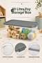 Decorative Storage Box - Baby Room Organizer Toy Organizer Box with Locking Lid 30Lt Gray - 3
