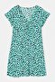 Mavi Floral Print Mini A-Line V-Neck Knitted Plus Size Dress Tbbss26Ah00239 - 4