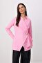 Pembe Kruvaze Metal Aksesuar Detaylı Regular/Normal Kalıp Gömlek TCTSS26TG00023