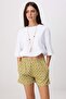 Oil Green Patterned Relaxed/Casual Fit Flexible Knitted Shorts & Bermuda Twoss26Sr00237 - 2