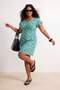 Mavi Floral Print Mini A-Line V-Neck Knitted Plus Size Dress Tbbss26Ah00239