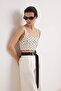 Beyaz Gabardin Puantiyeli Crop Bluz TWOSS26BZ00970 - 2