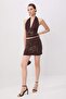 Brown Accessory Detailed Knitted Blouse Skirt Bottom - Top Set Tprss26Au00007