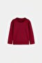 Burgundy 100% Cotton Girls' Plain/Basic Crew Neck Knitted School T-Shirt Tkdaw27Ts00009 - 5