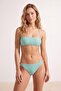 Green Strapless Covered Textured Regular Waist Regular Bikini Set Tbess26Bt00232 - 2