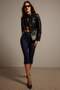 Black Fitted Fit Napoleon Closure Faux Leather Coat Twoaw27Mo00102 - 2