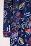 Navy Blue 100% Cotton Fun Printed Ribbed Knitted Pajamas Set Thmaw26Pt00201 - 6