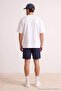 Navy Blue Modal Look Elastic Waist Men's Shorts & Bermuda Tmnss26Sr00043 - 4