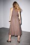 Mink V-Neck Thin Strap Layered Detailed Lined Woven Dress Tdrss26El00135 - 4