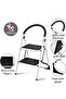 2 Step White Metal Ladder Multi Purpose Step Ladder - 4