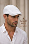 White Men's Cap Hat – 100% Linen Summer Wear |   British Style (Peaky Blinders) |   Flat Cap M-L