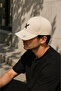 Beige Unisex Baseball Cap White X Embroidered Adjustable Casual Sports Hat - 2