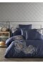 Calista Embroidered Duvet Cover Set - Navy Blue - 2