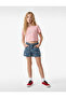 Star Printed Stone Detailed Short Sleeve Crew Neck Crop Blouse