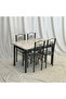 طاولة طعام حديثة مع 4 كراسي - طاولة مطبخ مع 4 كراسي بإطار معدني 120x75 سم - 4