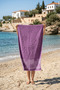Cotton Collection Bukle Beach Towel Wheel Purple