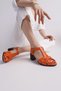 Genuine Leather Women's Daily Heeled Sandals Dd0235 - 3