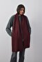 Burgundy Double Layer Scarf Scarf - 7