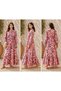 Pink Paisley Swirl Print Tiered Casual Dress