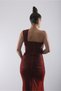 One-Shoulder Long Triangle Window Detail, Luxurious Sparkling Dress with Grained Hemline - 2