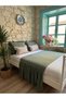 Pearl 3-Piece Vintage Ruffled Light Green Double Bed Table Runner