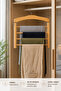 Natural Wooden Trouser Hanger 4 Hanger Bar Non-Crinkable Natural De187