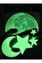 Children's Room Highlighter Sticker Set 22cm Moon 200 Pcs. Phosphorescent Star and Large Figure Wall Ornament - 2