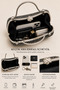 Gold Reversible Stone Double Handle Chain Evening Bag - 4