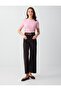 Pink Short Sleeve Crew Neck Modal Knitted T-Shirt - 2