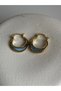 Zircon Stone Green Blue Hoop Earrings (2.6 cm) - 5