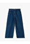 High Waist Button Pockets Short Wide Leg Denim Pants - Crop Wide Leg Jeans - 4