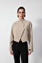 Diagonal cropped blazer jacket - 2