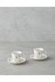 Floria Bone Porcelain 4-Piece 2-Person Coffee Cup Set 80 ml Colorful