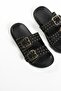 Manolya Black Trop Detail Suede Women's Slippers - 3