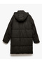 Oversize Puffer Jacket with Hooded Snap Button and Zipper - 5