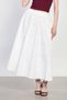 Women's floral embroidered long voile skirt - ecru - 4