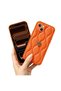 Apple iPhone 13 Compatible Case Camellia Leather Case Orange - 3