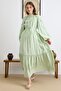 Fisto Detailed Balloon Sleeve Cotton Dress Mi̇nt 9427-E - 2
