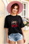 Unisex Short Sleeve Round Neck 2Cherries Love Printed Solid Color Tshirt