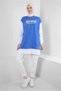 Text Printed Garnished Sweatshirt Tunic 43664