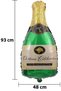 Green Champagne Shaped Foil Balloon Bachelorette Bride Engagement Henna Promise Birthday Balloon 93X48 cm - 2