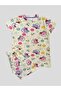 Girl's 100% Cotton Teddy Bear Chick Flower Patterned Short Sleeve Shorts Summer Pajamas Set - 5